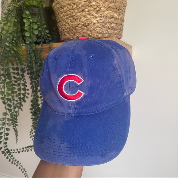 Chicago Cubs Bleach Splatter Dad Hat OS - Picture 2 of 6
